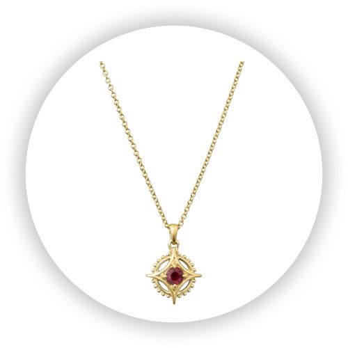 Star Medicine Wheel Pendant with Ruby