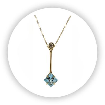 Cascata Topaz + Diamond Pendant