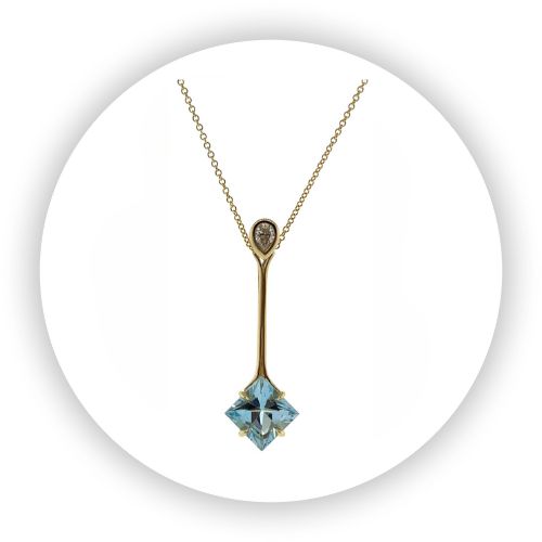 Cascata Topaz + Diamond Pendant