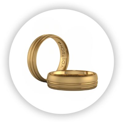 18k Yellow Gold Surfer Stripes Wedding Band, The Man