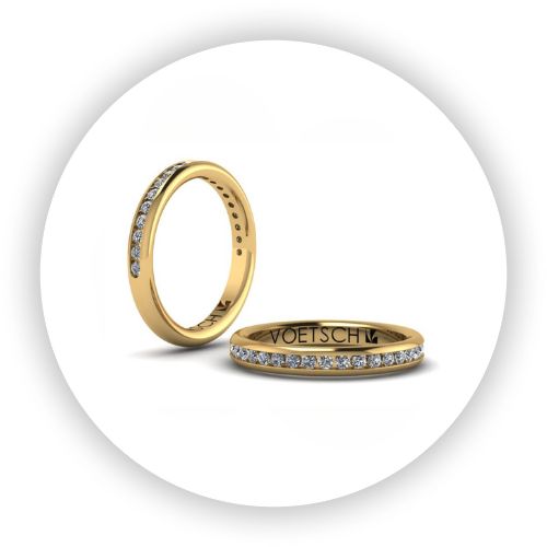 Diamond Channel Band 18k Yellow  Gold