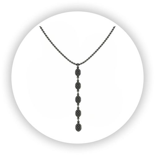 Blackened Sterling Silver Pendant Blackberries Noir 5 Drop