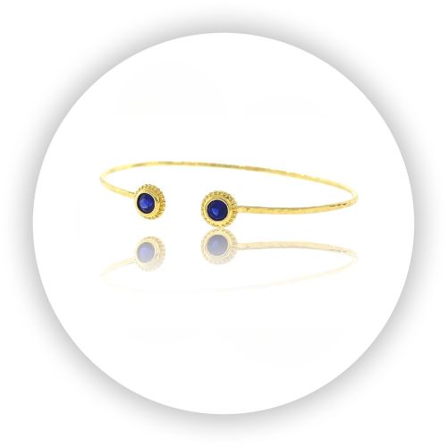 Blue Sapphire 18k Gold Avalon Cuff Bracelet