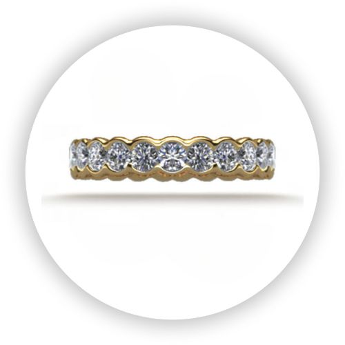 The Wave Diamond Ring in yellow gold