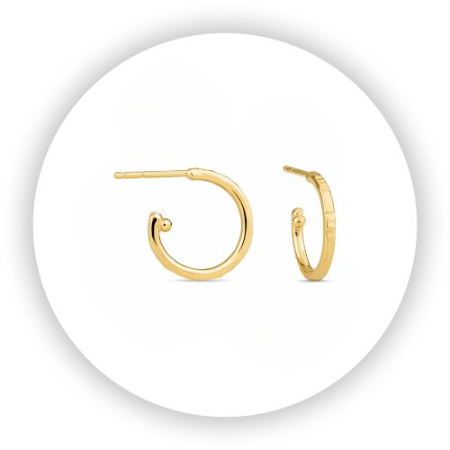 Hand Wrought Gold Hoop Earrings small