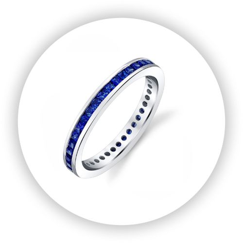 Princess Cut Sapphire Eternity Band in Platinum