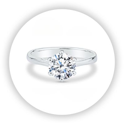 18k White Gold Solitaire Engagement Ring, The Bikini