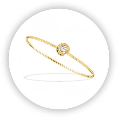 Avalon Bracelet Hand Wrought 18k Yellow Gold Lab Diamond 0.43 carat