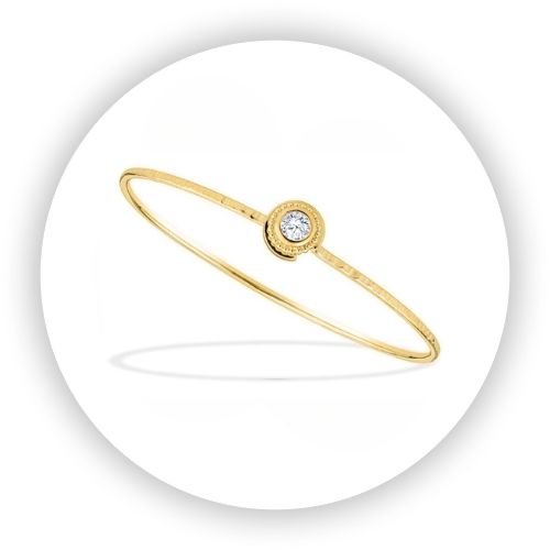 Avalon Bracelet Hand Wrought 18k Yellow Gold Lab Diamond 0.43 carat