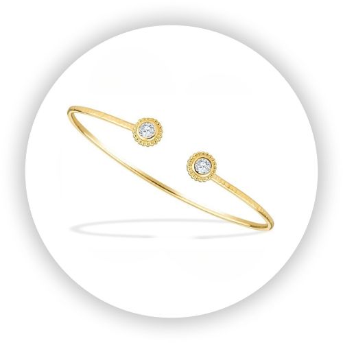 Avalon Cuff Bracelet Hand Wrought 18k Gold Lab Grown Diamonds 0.48  carat