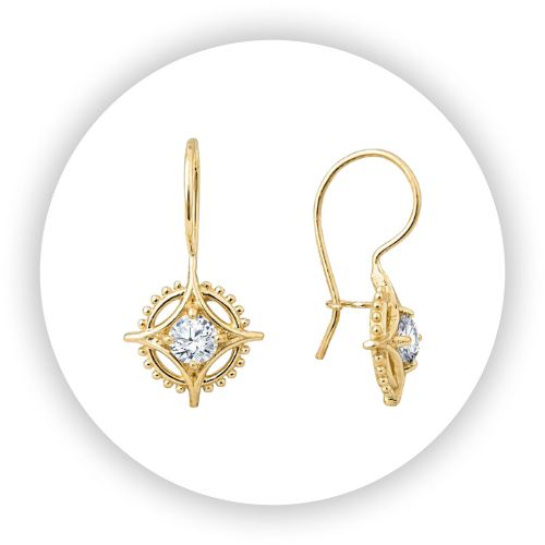 Star Medicine Wheel Diamond Earrings