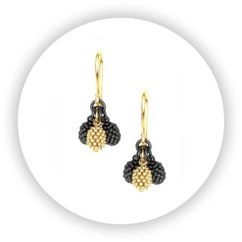 Blackened Sterling Silver & Gold Vermeil Earrings Noir cluster