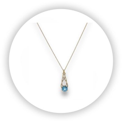 Flame Pendant With Blue Topaz Flame Pendant With Blue Topaz