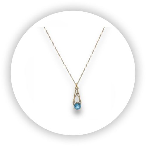 Flame Pendant With Blue Topaz