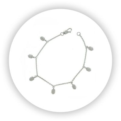 Blackberries Rhodium Sterling Bracelet