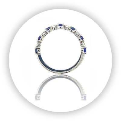 Platinum Sapphire and Diamond Band