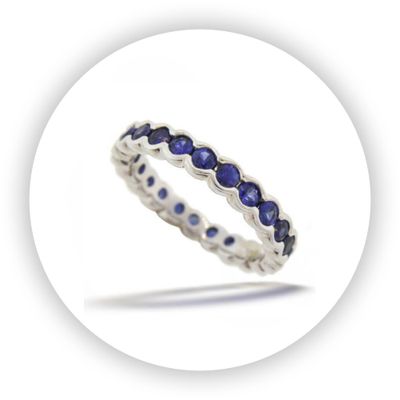 The Wave Ring with Blue Sapphires