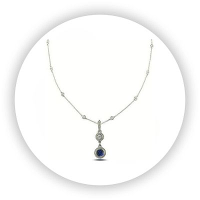 Sapphire and Diamond Avalon Necklace