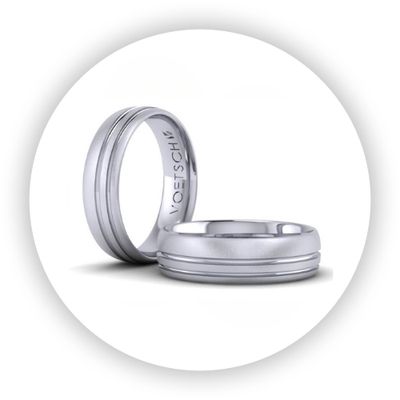 18k White Gold Surfer Stripes Wedding Band, The Man