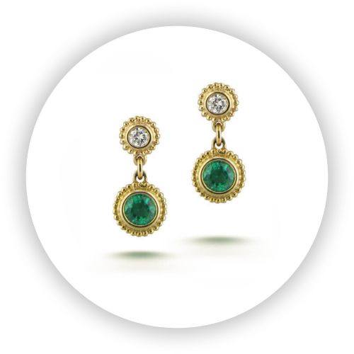 Emerald Diamond Avalon Earrings