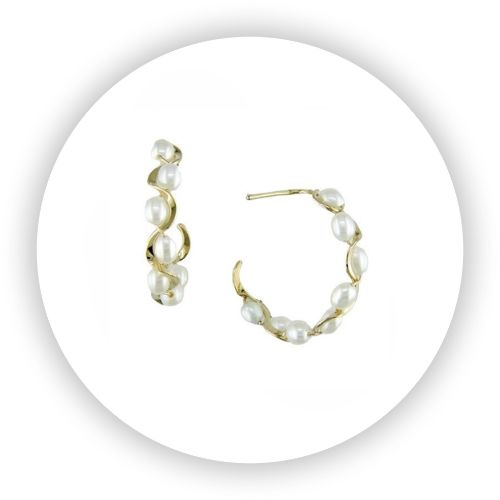 Cultured Freshwater Pearl Ruffle Earrings