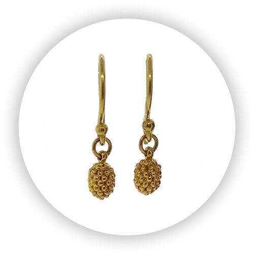 Blackberries Single 18k Gold Earrings