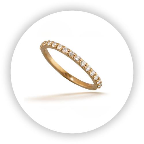 18K Rose Gold Thin Diamond Band