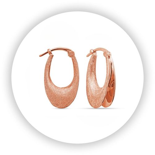 Small Oval Rose Hoop Earring