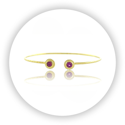 Pink Sapphire 18k Gold Avalon Cuff Bracelet