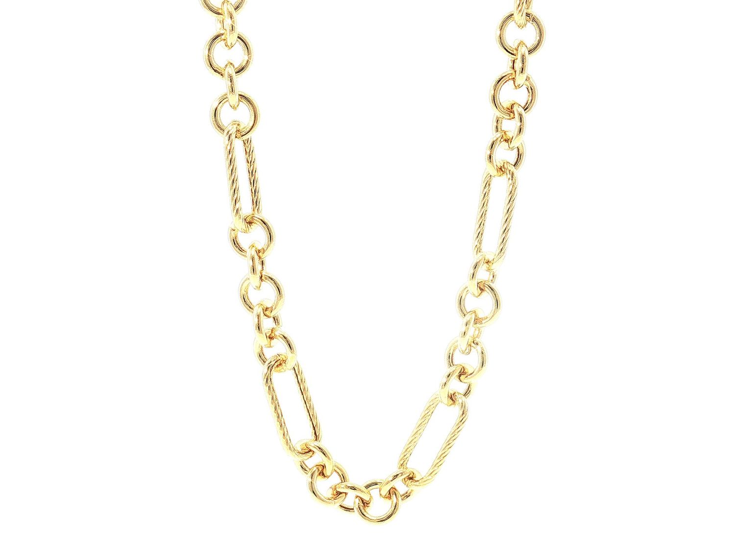 Oval & Round Link Chain 14k Gold