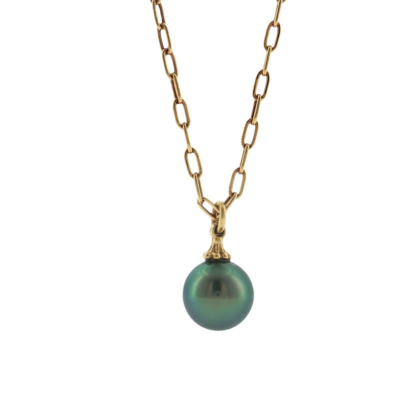 Tahitian Pearl on Paperclip Chain Tahitian Pearl on Paperclip Chain