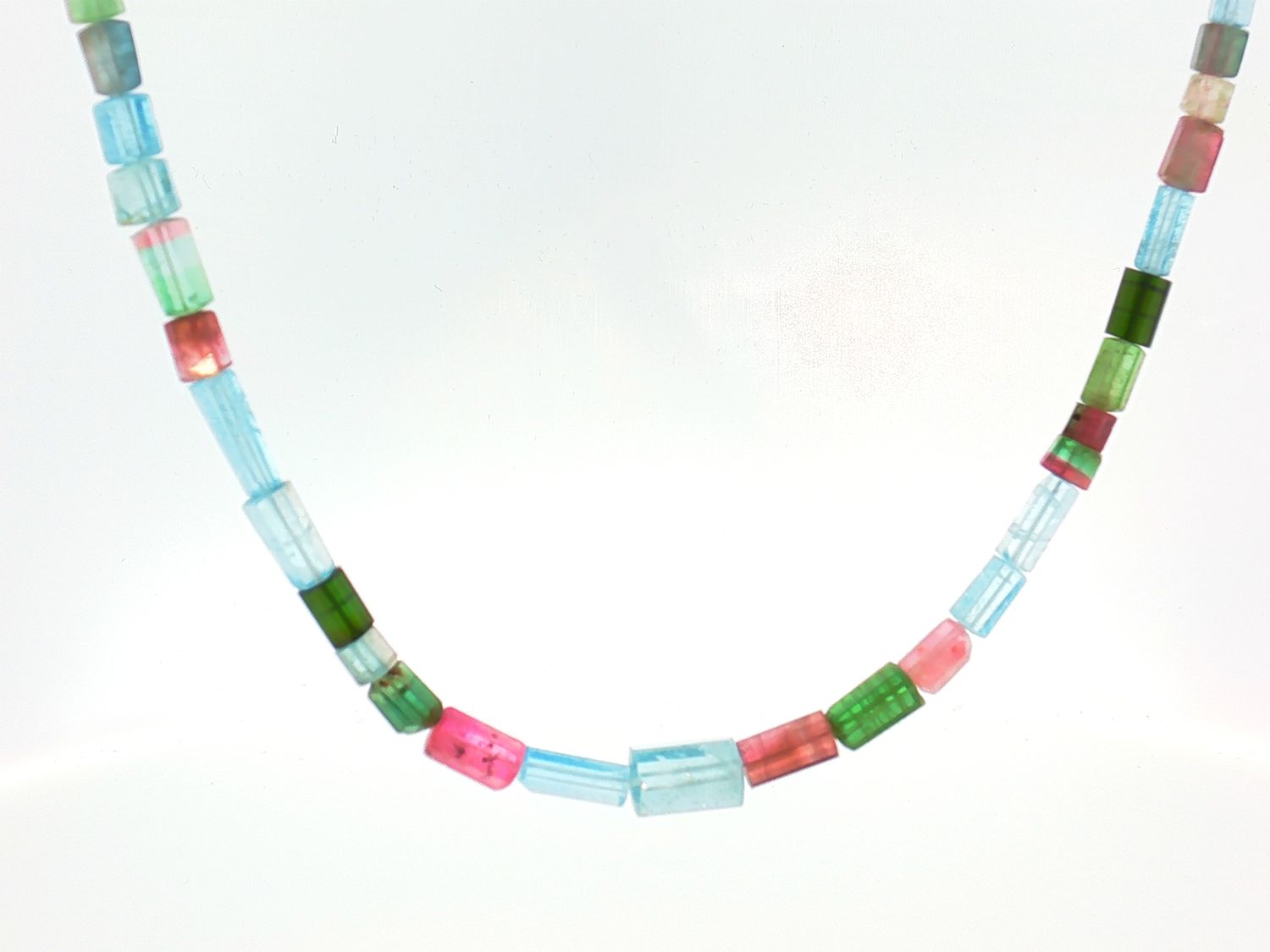 Aquamarine and Tourmaline Bead Necklace