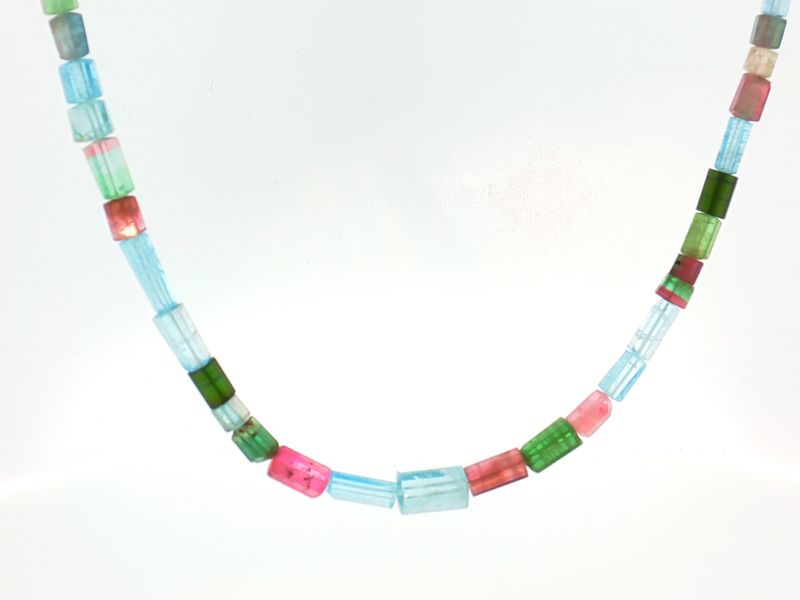 Aquamarine and Tourmaline Bead Necklace