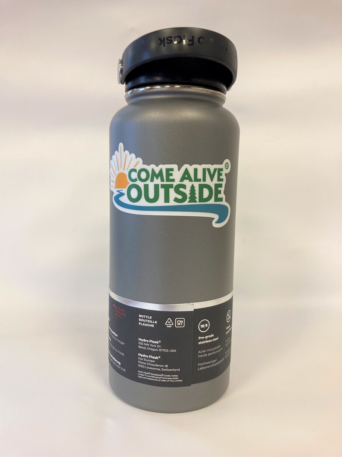 Hydroflask with Come Alive Outside sticker