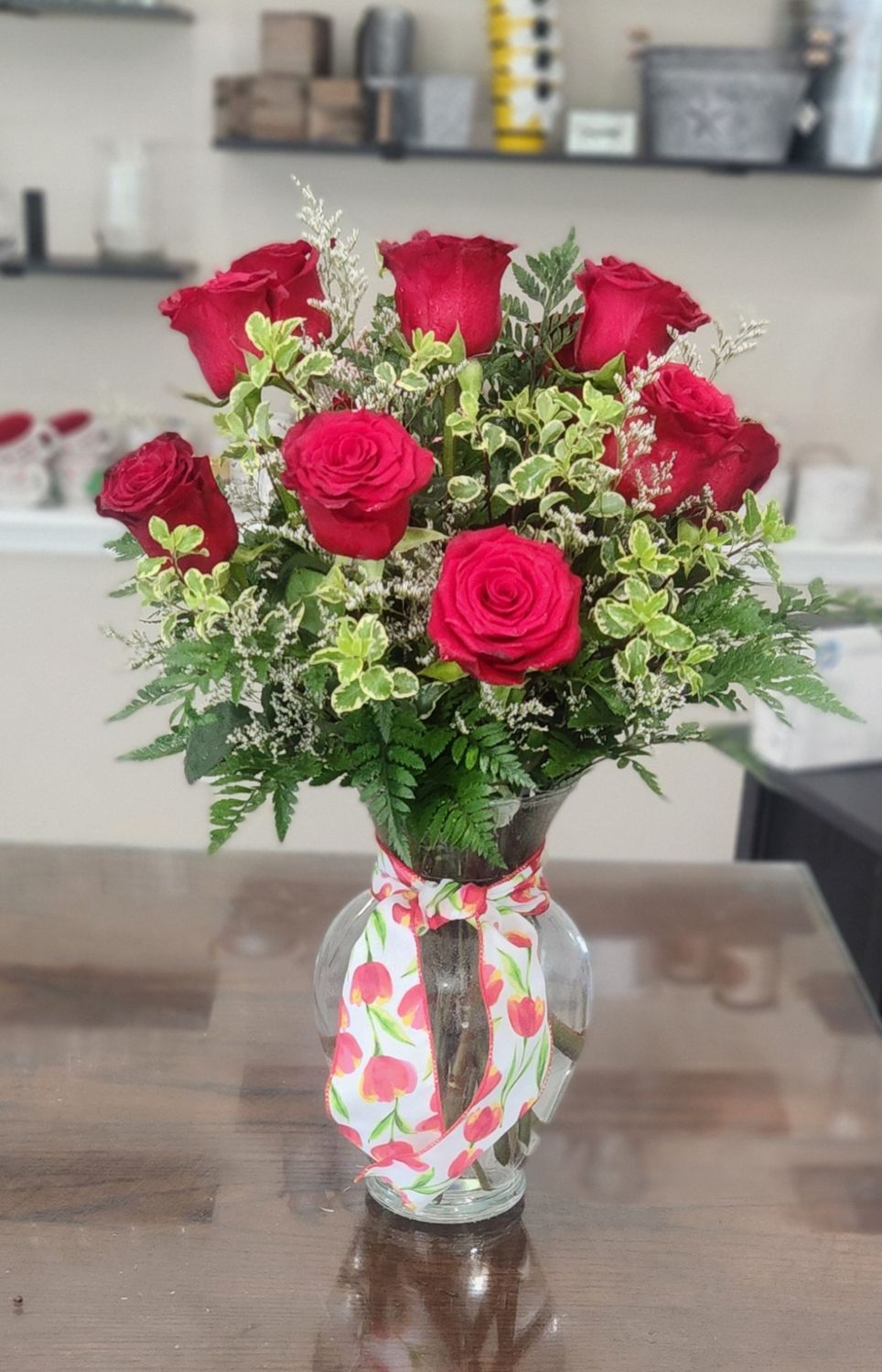 1 Dozen Red Rose Arrangement