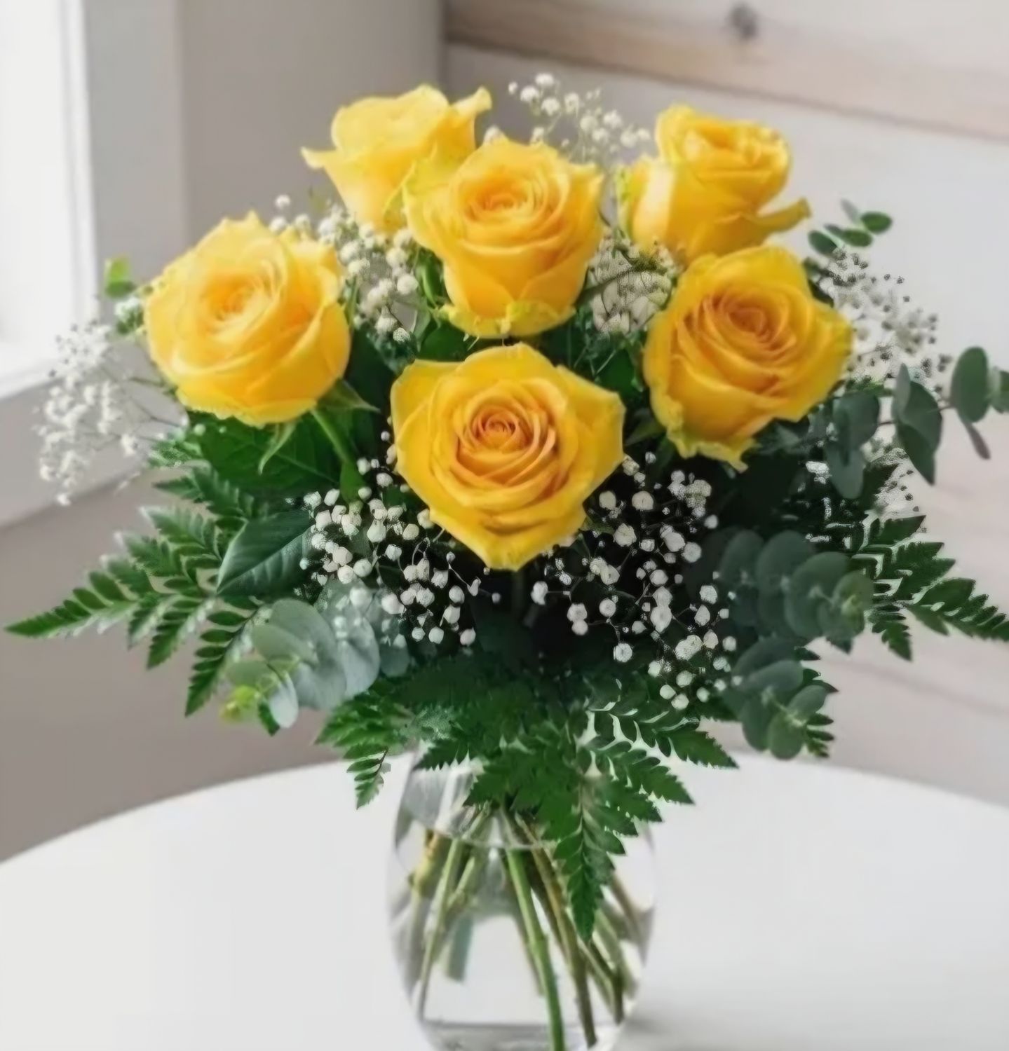 Yellow Rose Arrangement 1/2 Dozen