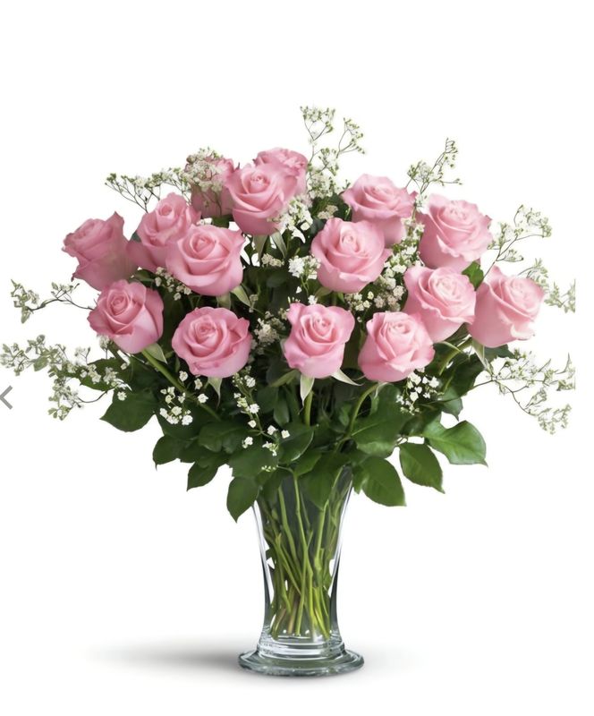  Pink Rose Arrangement One Dozen