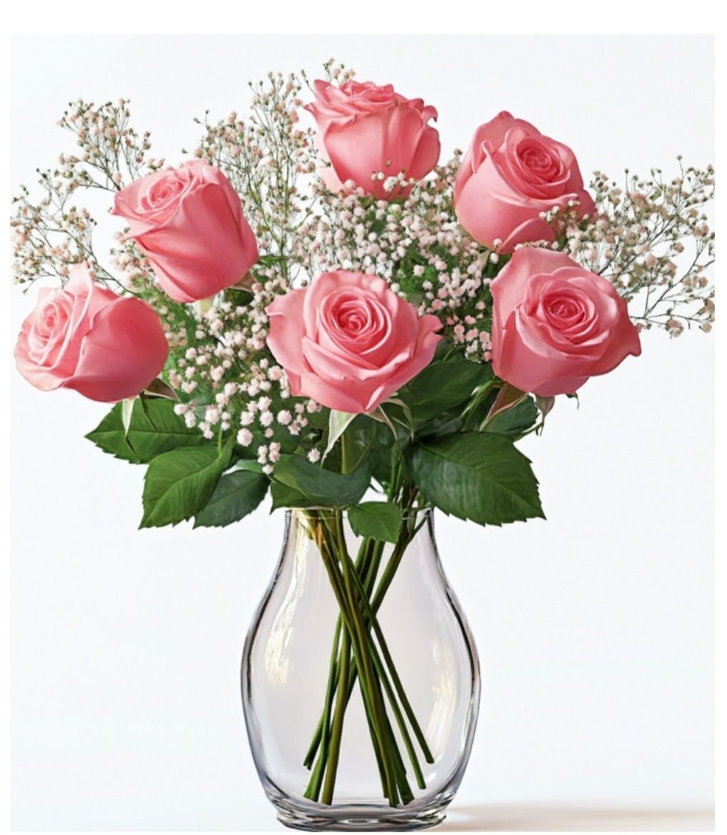 Pink Rose Arrangement1/2 Dozen