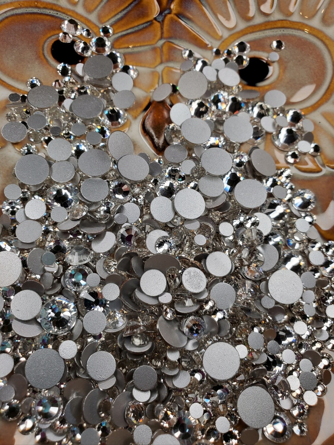 SS50 - SS16 Mix Scatter size crystal clear glass rhinestones 2 oz