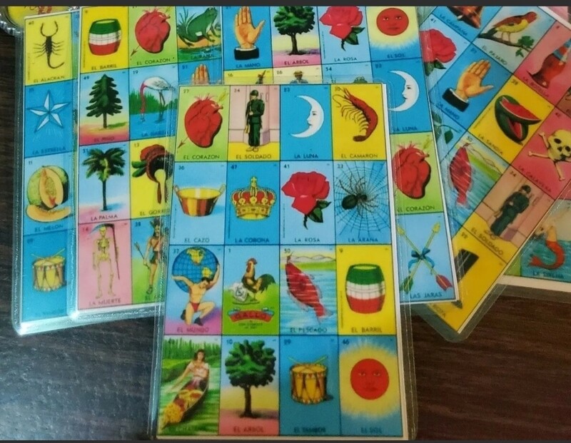 4x4 o 5x5 Mexican Loteria Bingo Chalupa Game Board Laminated Handmade