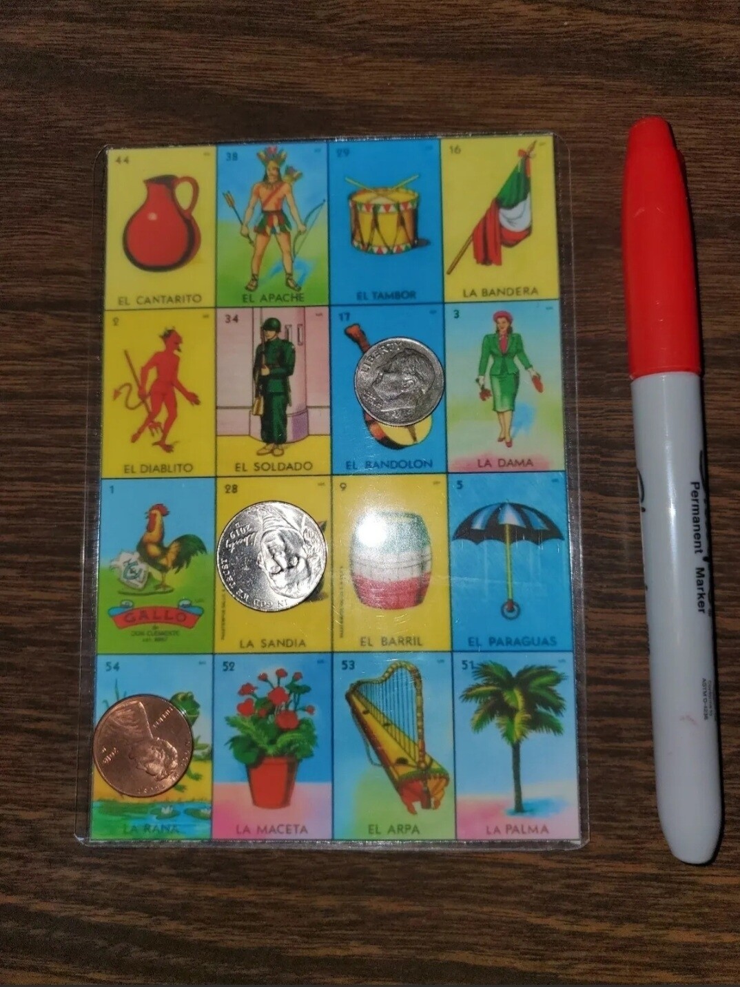 4x4 o 5x5 Mexican Loteria Bingo Chalupa Game Board Laminated Handmade