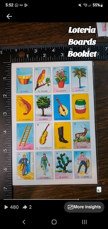 LOTERIA BORADS size 7 X 4.5 