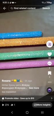 Inkjoy Gel Glitter or Rhinestone Custom Pen