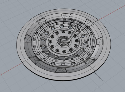 B-17 Wheel Hub 1-10 scale STL