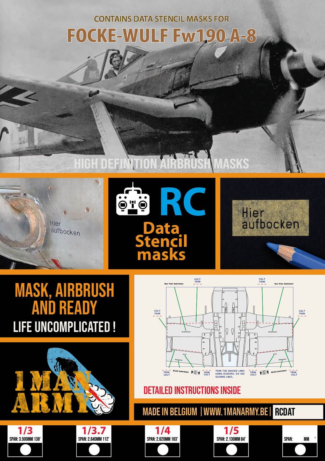 FW190 A8 Stencil Masks