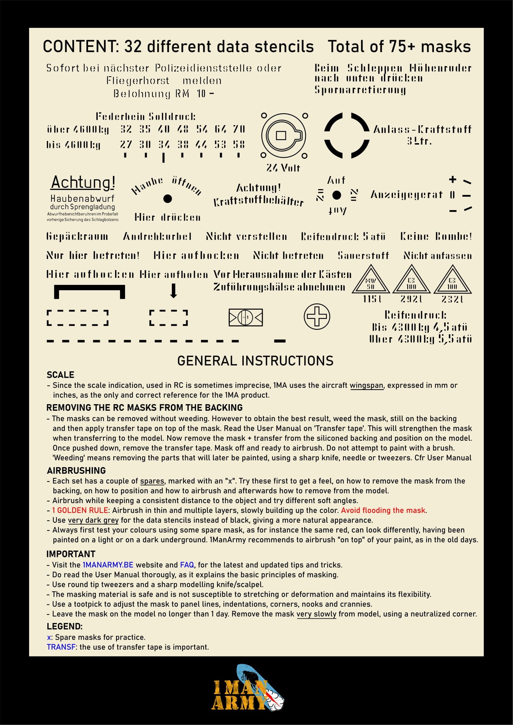 FW190 A8 Stencil Masks