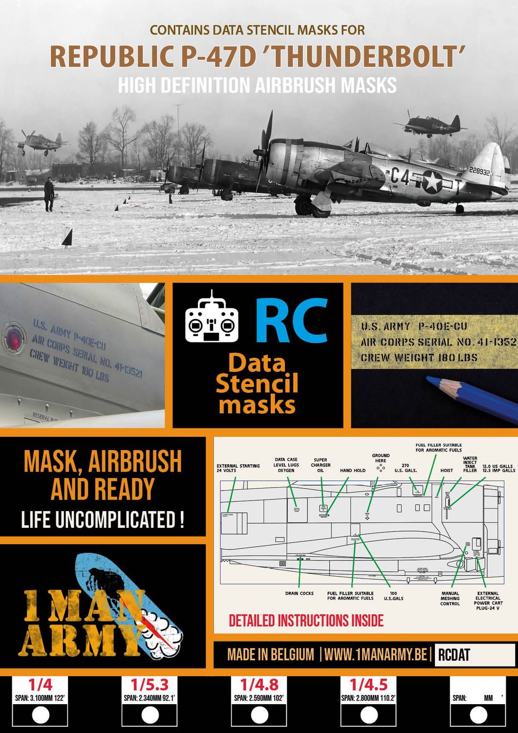 P-47 Thunderbolt Stencil Masks