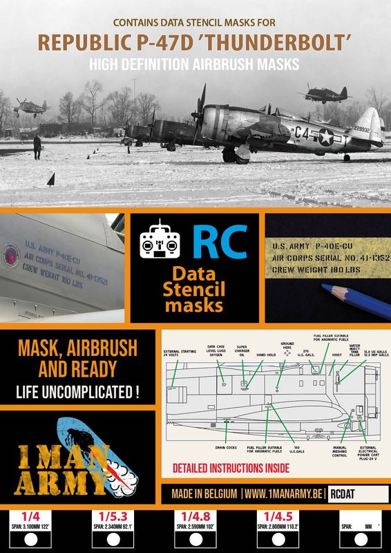 P-47 Thunderbolt Stencil Masks