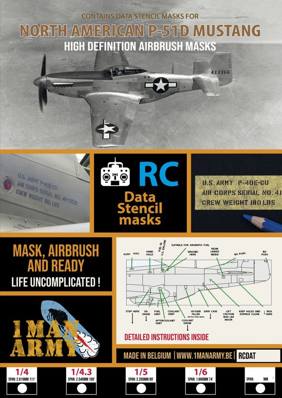 P-51 Mustang Stencil Masks