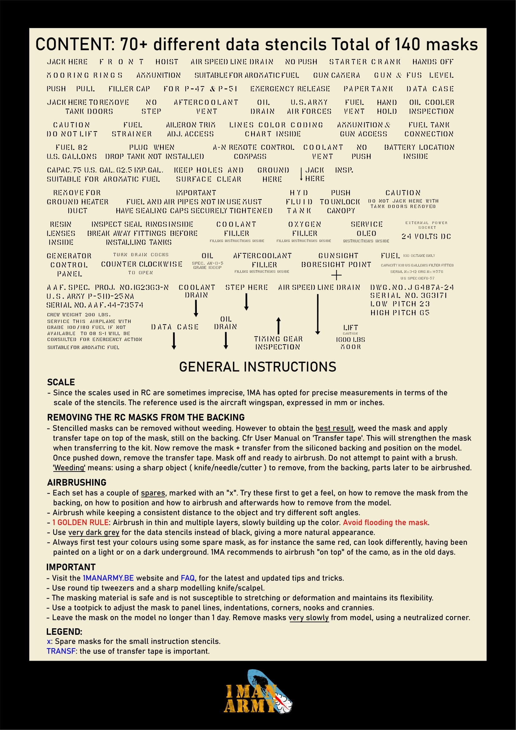 P-51 Mustang Stencil Masks